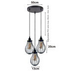 Retro Industrial Black Indoor Hanging Adjustable Pendant Light Big