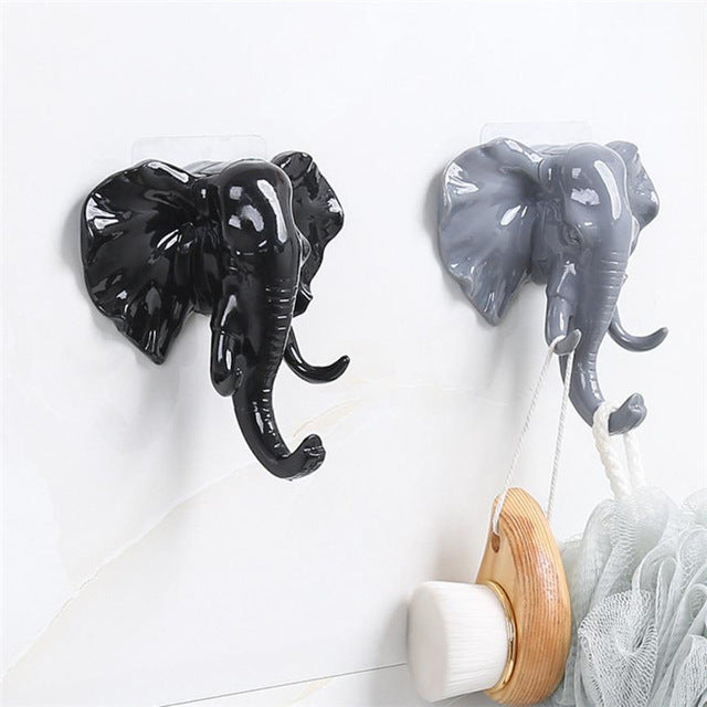 1PC Elephant Head Wall Hanger Storage Keys Hat Bag