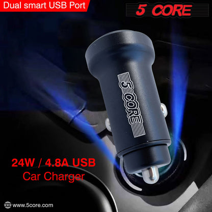 5Core Car Charger USB Type C Adapter 24W Fast Charging Anker Outlet