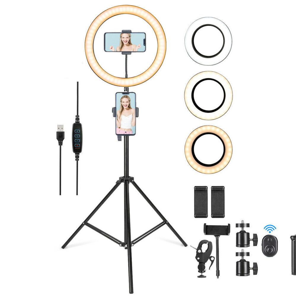 LED Ring Light With Phone Tripod Stand Kit 10"