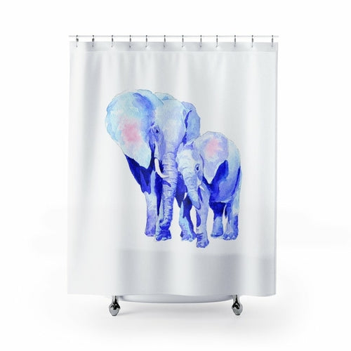 Mother and Baby Auspicious Elephant Shower Curtains Home Decor Secondary image