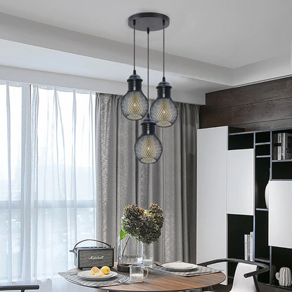 3Head Modern Vintage Industrial Retro Loft Cage Ceiling Lamp Shade