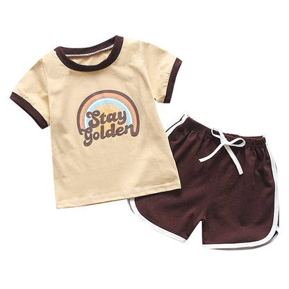 2019 Boys Clothes Toddler Baby Short Sleeve Letter