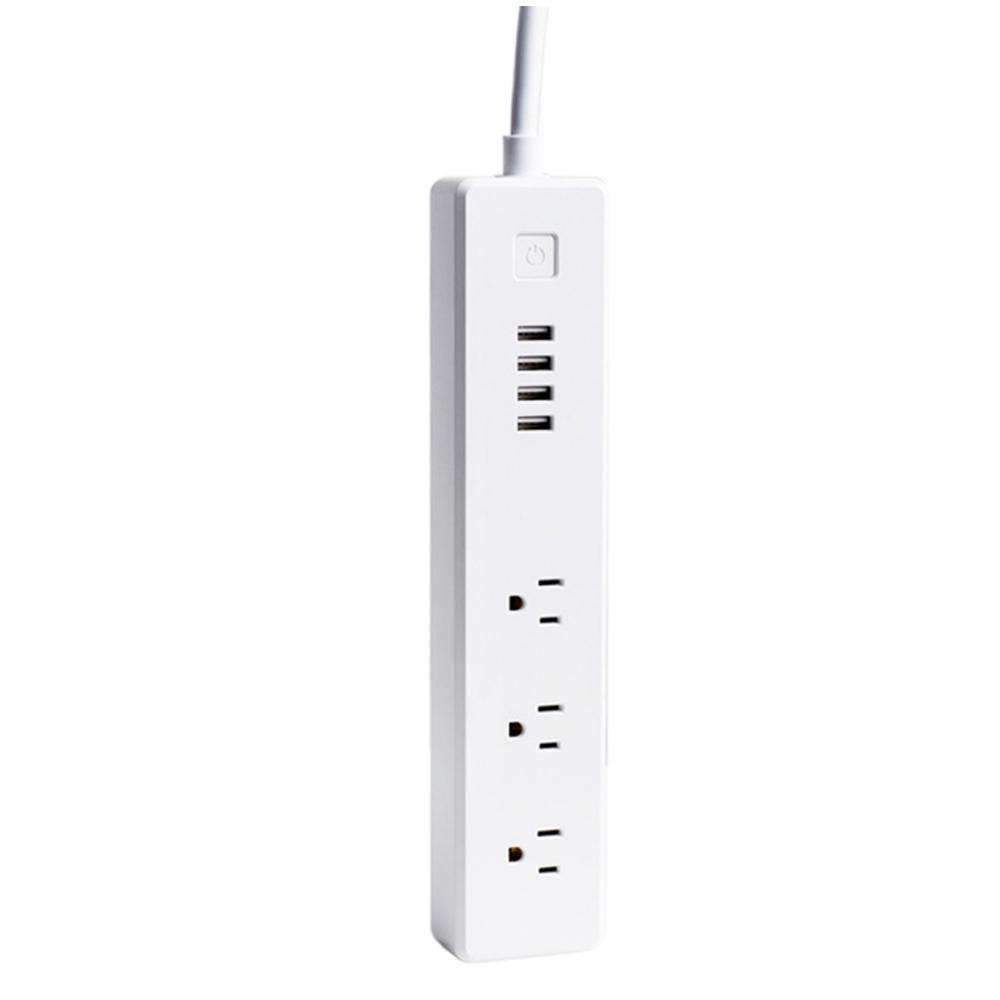 4 x USB Ports + 3 x US Plug Jack WiFi Remote Control Smart Power