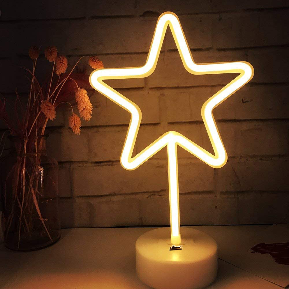 AMZER Neon LED Holiday Light with Holder, Warm Fairy Decorative Lamp