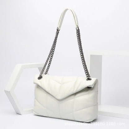 Puffer Shoulder Bag Chain Strap Puffy Crossbody Purse for Women Quilt