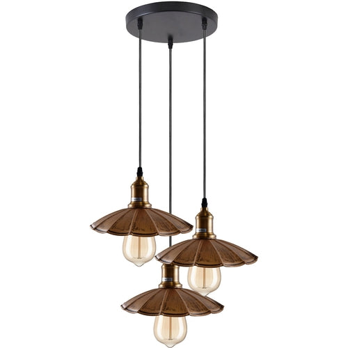 Stylish Copper 3 Pendant Light Fixture Umbrella Design~1482