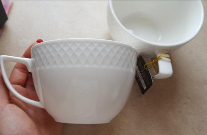 White Jumbo Coffee / Cappuccino Mug 17 Oz | 500 Ml Set Of 2 In Gift