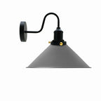 Vintage Industrial Swan Neck Wall Light Indoor Sconce Metal Cone Shape