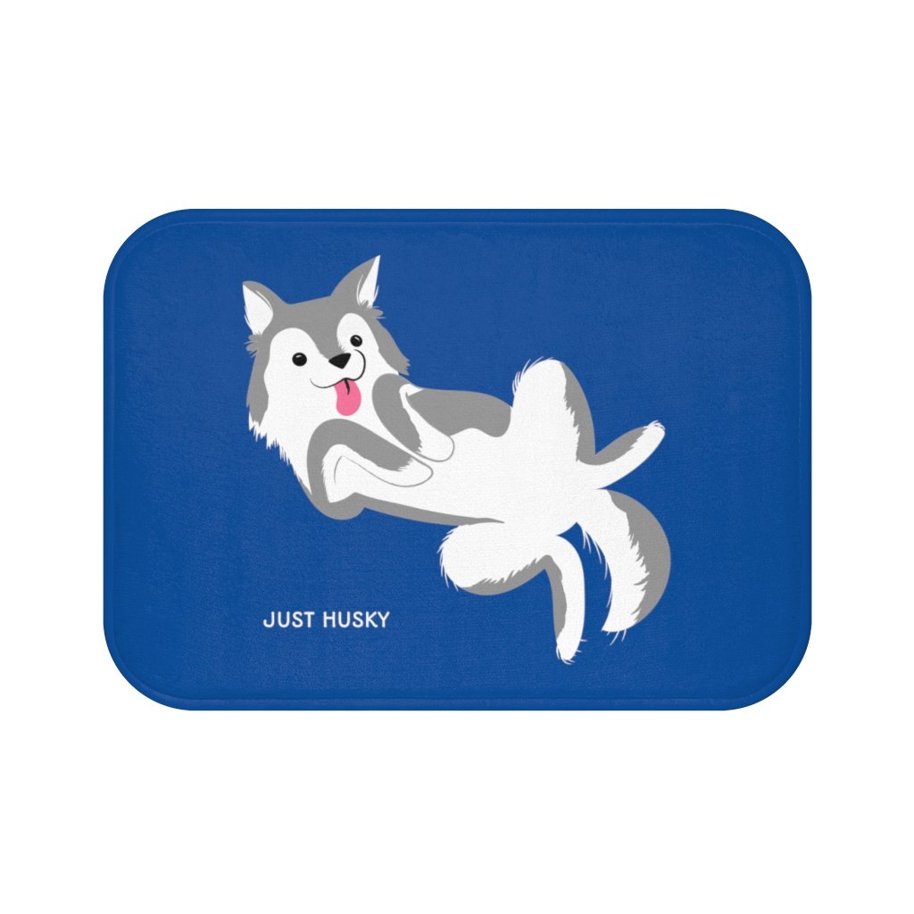 Cute Husky Blue Bath Mat Secondary image
