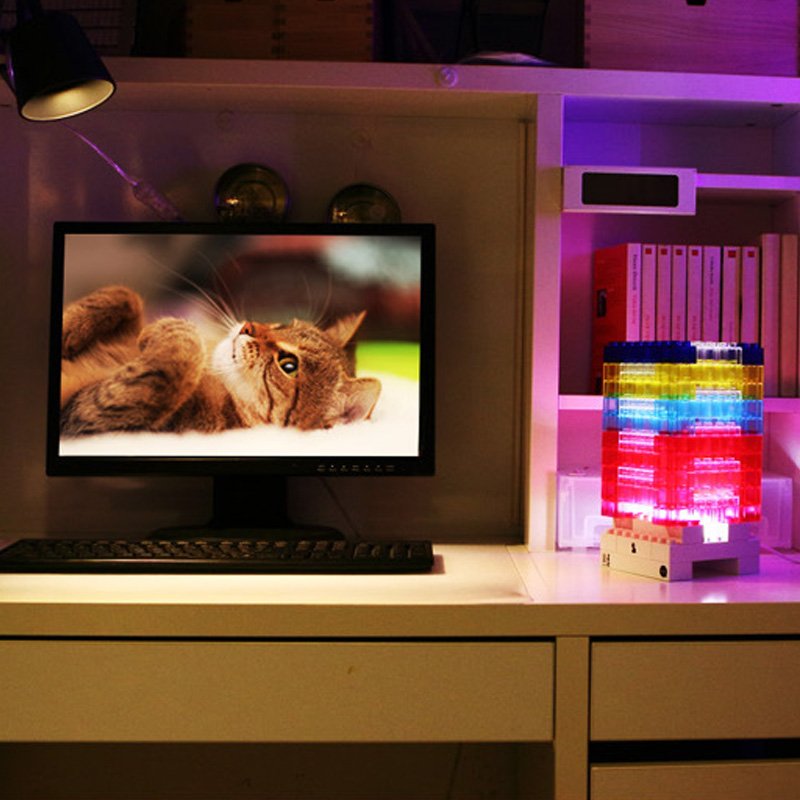 DIY Rainbow Blocks Lamp