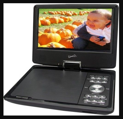 9" Portable DVD Player With Digital TV, USB/SD Inputs & Swivel Display