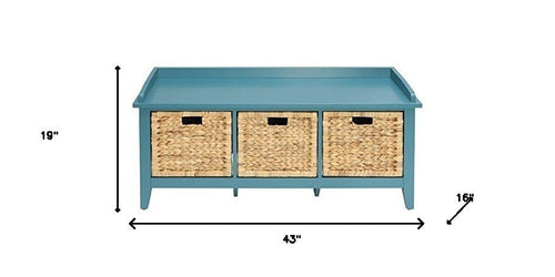 Pop of Color Teal Storage Bench