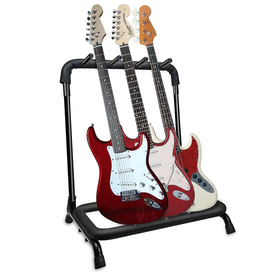 5Core Guitar Rack 3 Slot Multi Guitars Stands Floor Safe Storage for