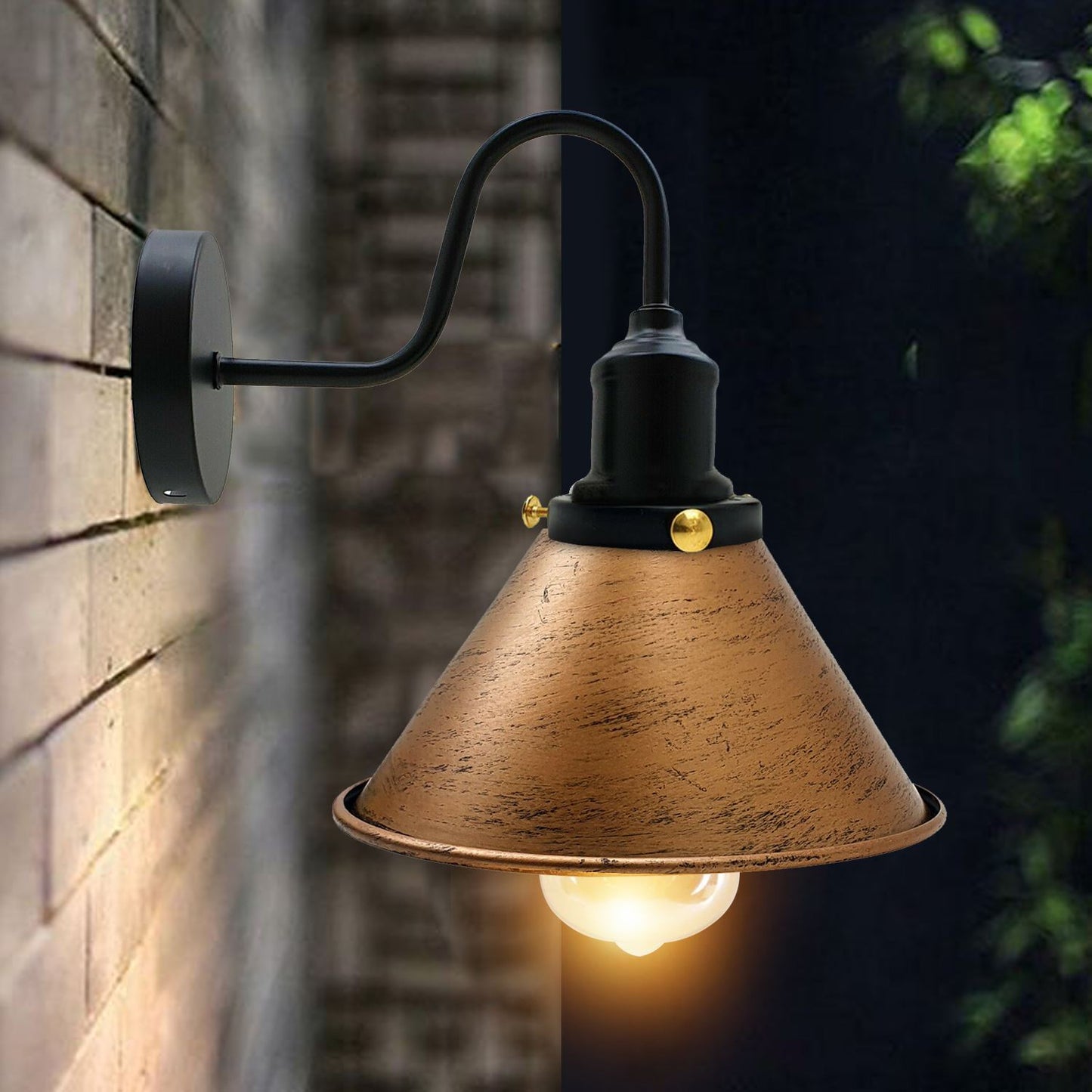 E27 Industrial Metal Wall Light Fitting Vintage Cone shape Wall