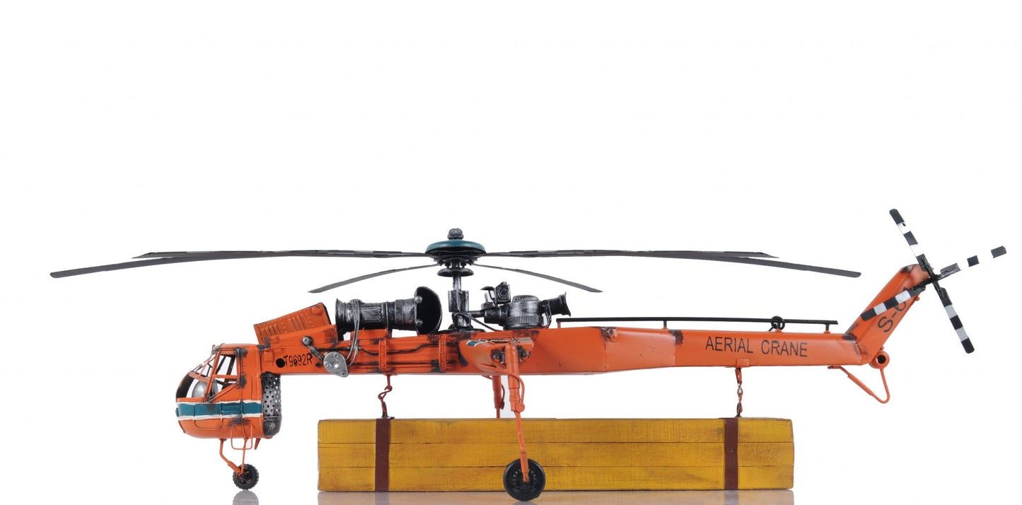 Aerial Crane Lifting Helicopter LED Sculpture