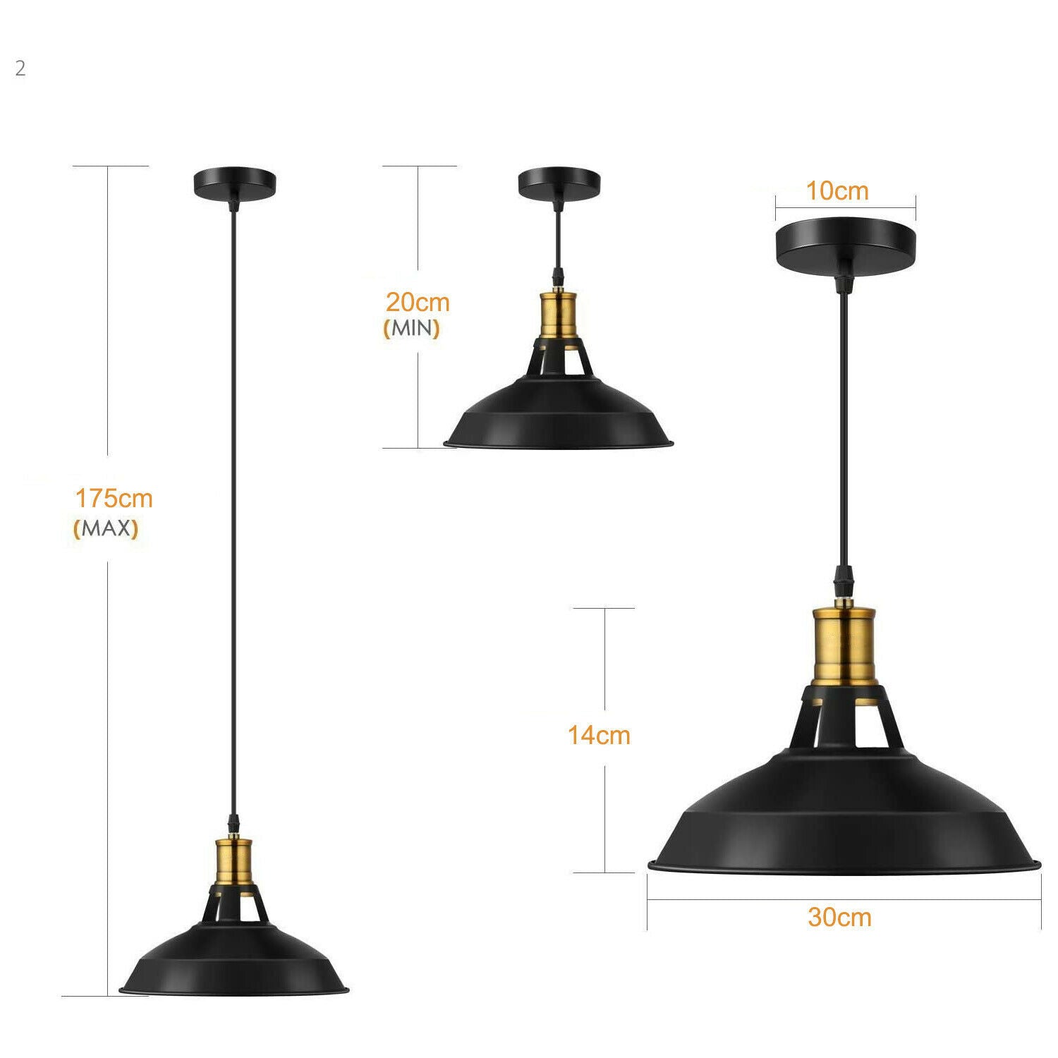 Stylish Kitchen Island Pendant Light Metal UK ~3579 Secondary image