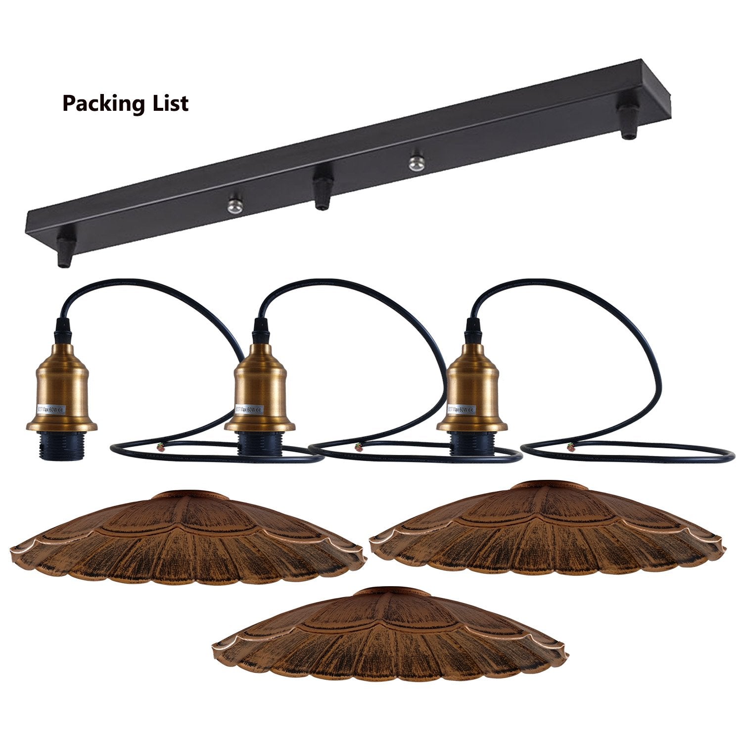 Stylish Copper 3 Pendant Light Fixture Umbrella Design~1482 Secondary image