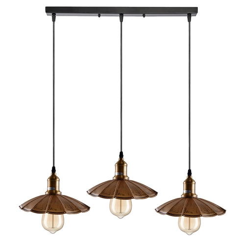 Stylish Copper 3 Pendant Light Fixture Umbrella Design~1482