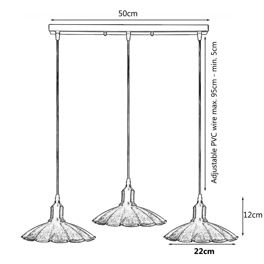 Stylish Copper 3 Pendant Light Fixture Umbrella Design~1482