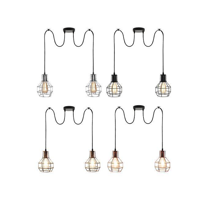 Retro Industrial 2 Way Indoor Ceiling Pendant Chandelier Hanging Light Main image