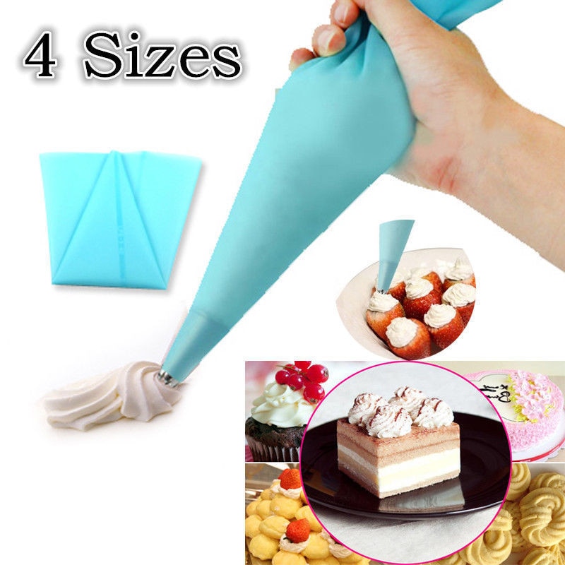 4 Sizes Silicone Reusable Icing Piping Bag Pastry