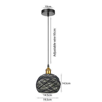 Vintage Industrial Retro Style Modern Rattan Ceiling Pendant Light