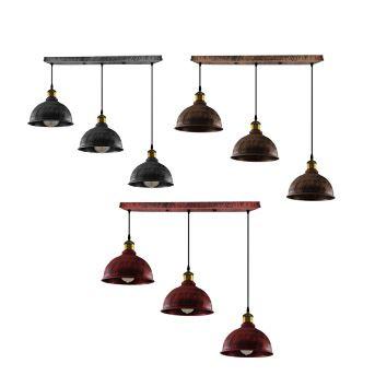Vintage Industrial Brushed Copper Indoor Hanging Adjustable Pendant Main image