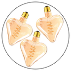 3 Pack LED Soft Light Heart E27 4W Filament Glass Retro Warm