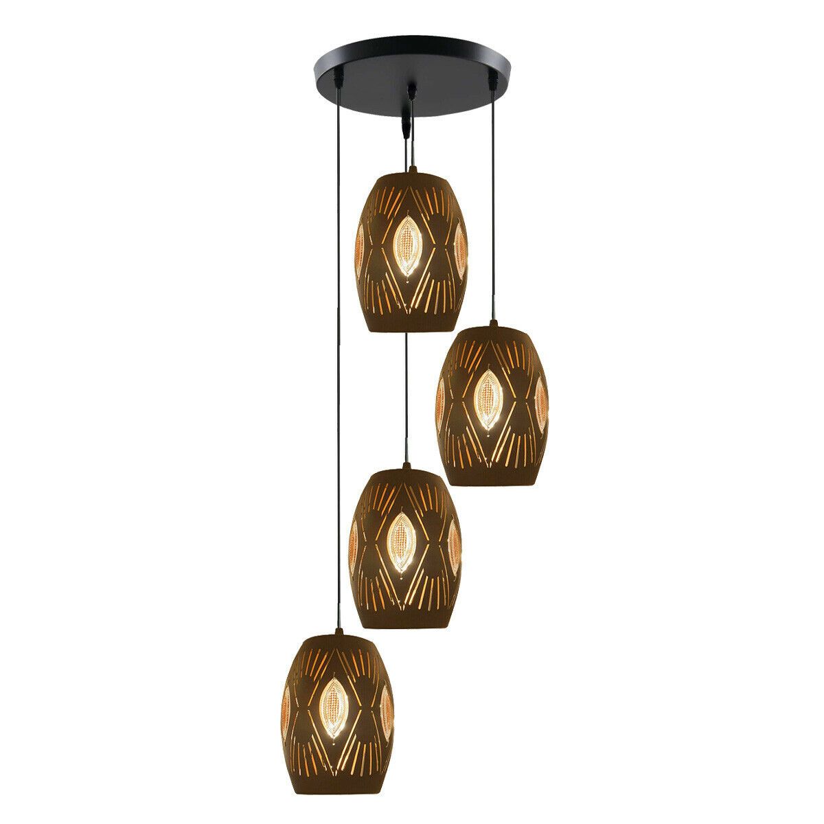 4 Way Multi Tier Ceiling Light Pendant Eyeball Design Shades Modern Main image
