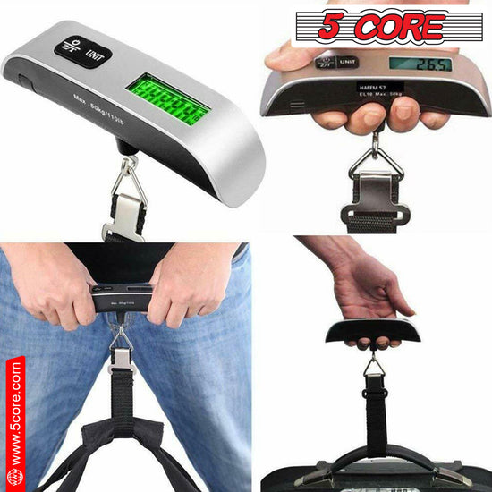 5Core Digital Luggage Scale Travel Weight Scales Hanging Baggage