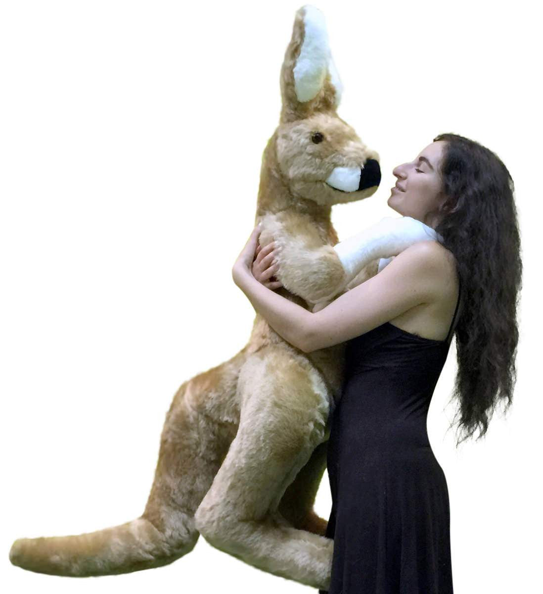 American Made Big Stuffed Kangaroo 42 Inches Tall With Baby in Pouch