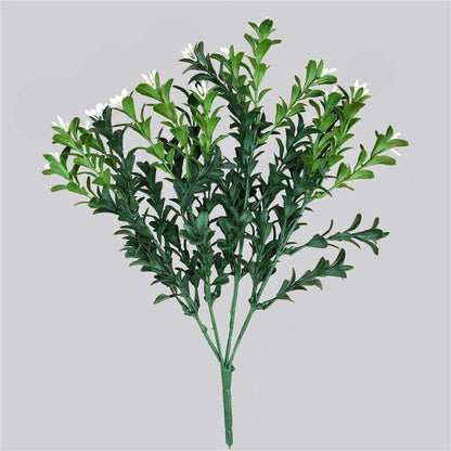 (5 Pack) Artificial Stem Flowering Boxwood Fake Plant 30cm