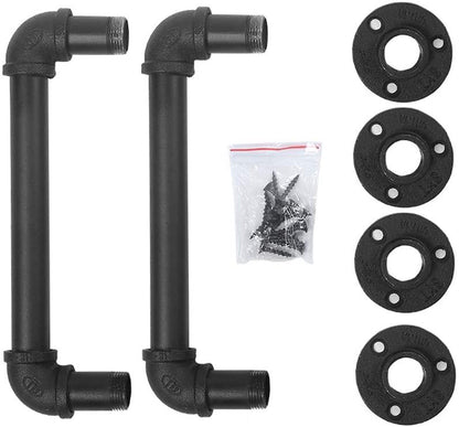 (12in - Black) Industrial Barn Door Handles, 100% high-quality