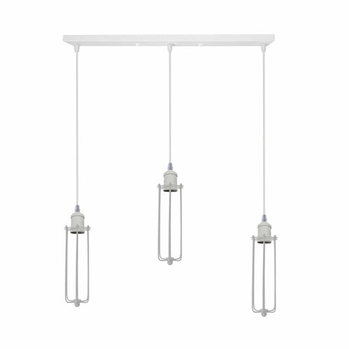 Industrial White colour Wire Cage Shade 3 Head  Pendant Light~3400