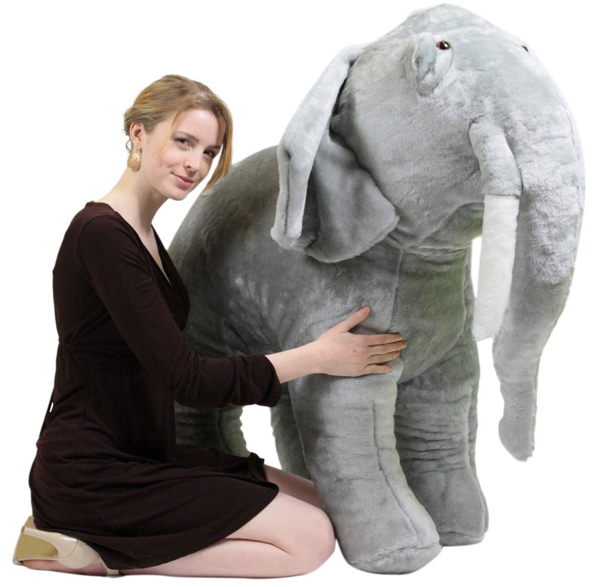 American Made Giant Stuffed Elephant 48 Inch Soft Big Plush Realistic