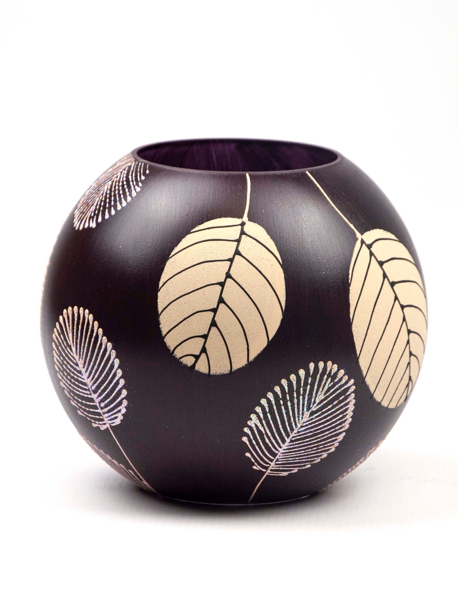 Handpainted Glass Vase for Flowers | Painted Glass Bubble Vase | Main image