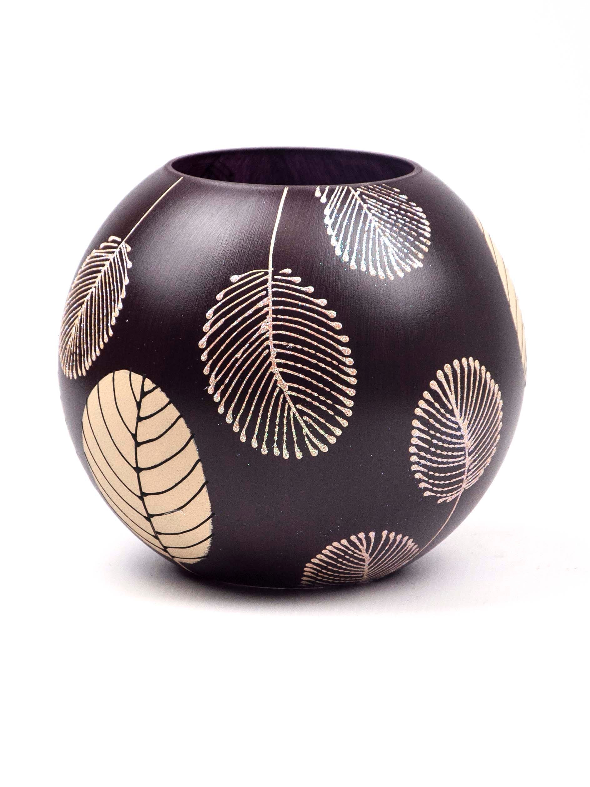 Handpainted Glass Vase for Flowers | Painted Glass Bubble Vase | Secondary image