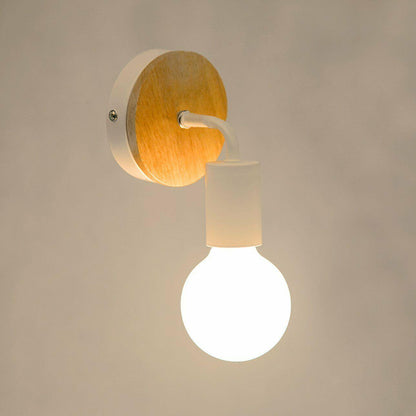 Retro Vintage Industrial Wood Wall Sconce Light Loft Rustic Lamp Light