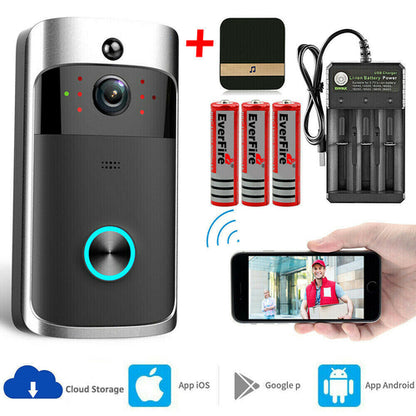 Smart Wireless WiFi Video Doorbell Phone Door Ring Intercom Security