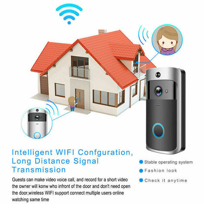 Smart Wireless WiFi Video Doorbell Phone Door Ring Intercom Security