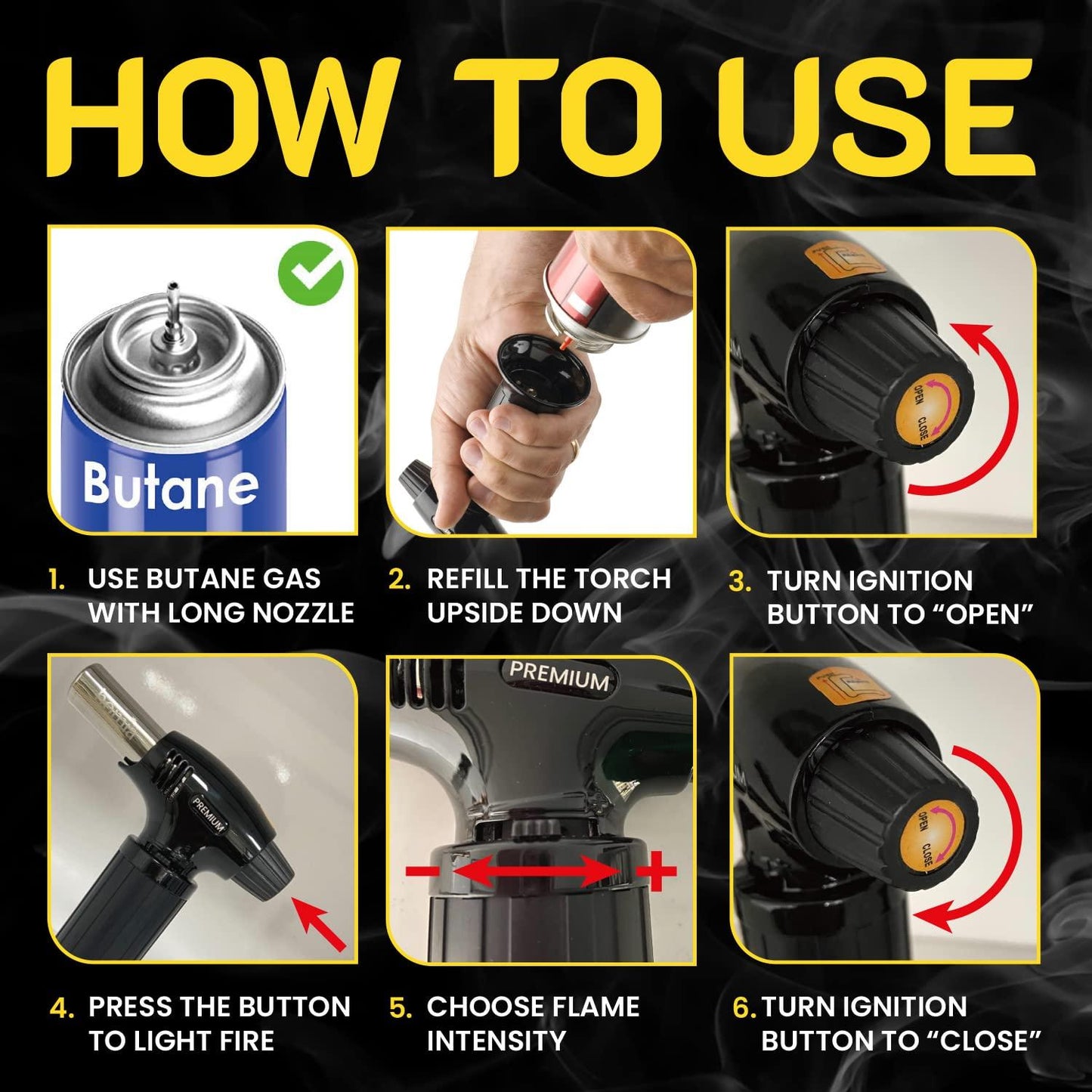Butane Torch   Adjustable Flame for Smoking Guns and Smokers