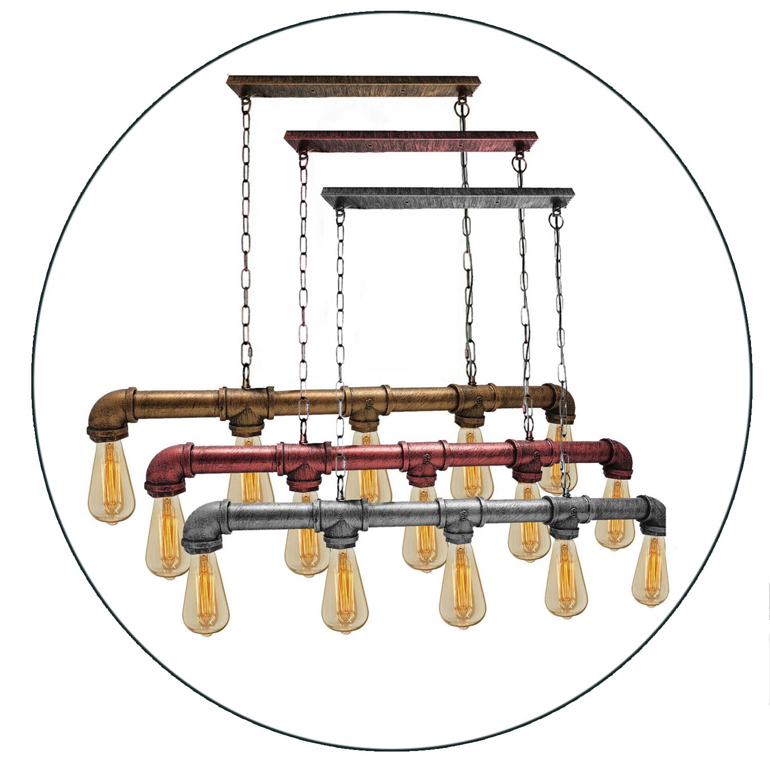 Industrial Vintage Water Pipe Steampunk Ceiling Lights ~2368 Main image