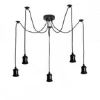 Spider Pendant Light Rubber cable Metal Lamp Holder Black finish~1122