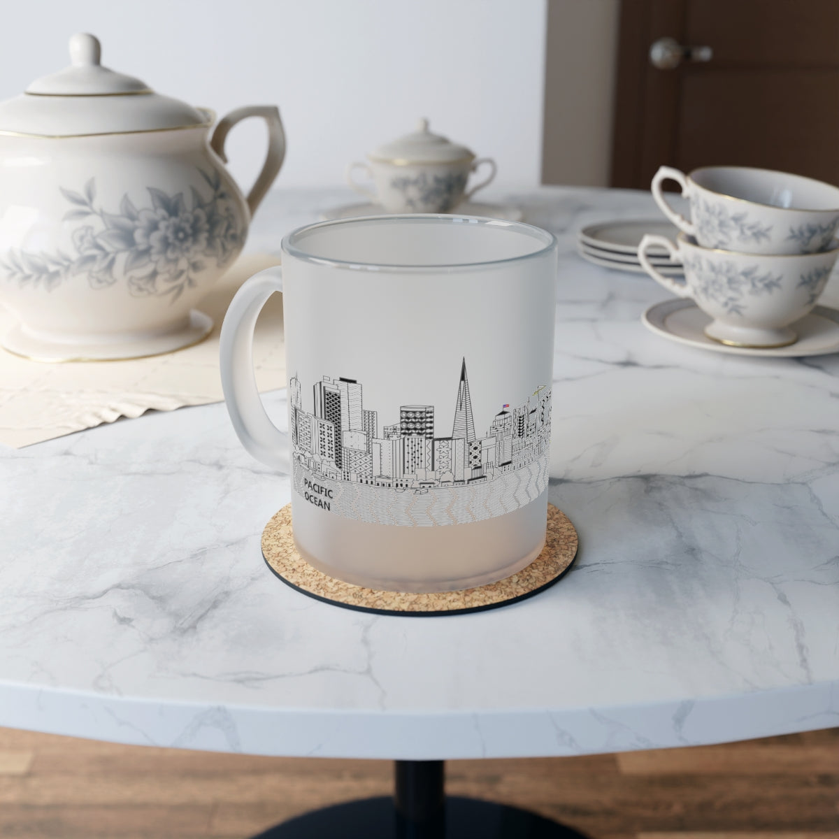 Pacific Ocean Frosted Glass Mug