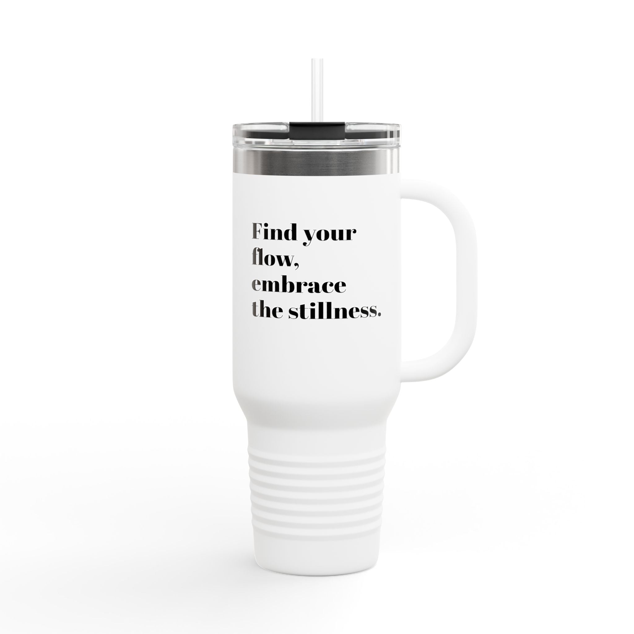 Inspirational Insulated Travel Mug | 40oz - Find Your Flow, Embrace the Stillness Main image