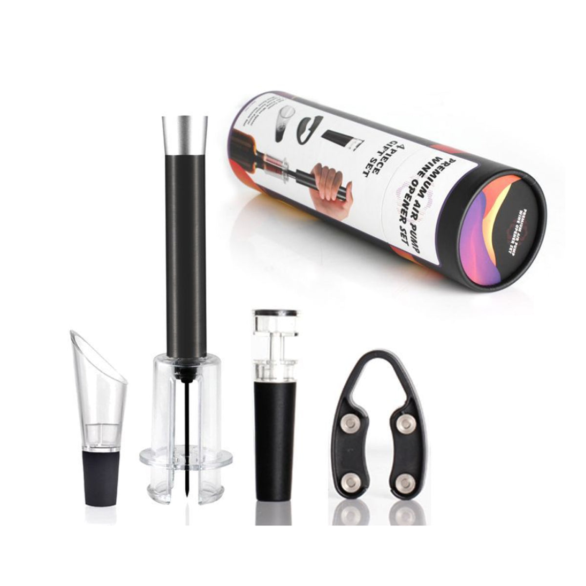 Pour And Preserve Set of 4 Foil Cutter Air Wine Opener Aerator And