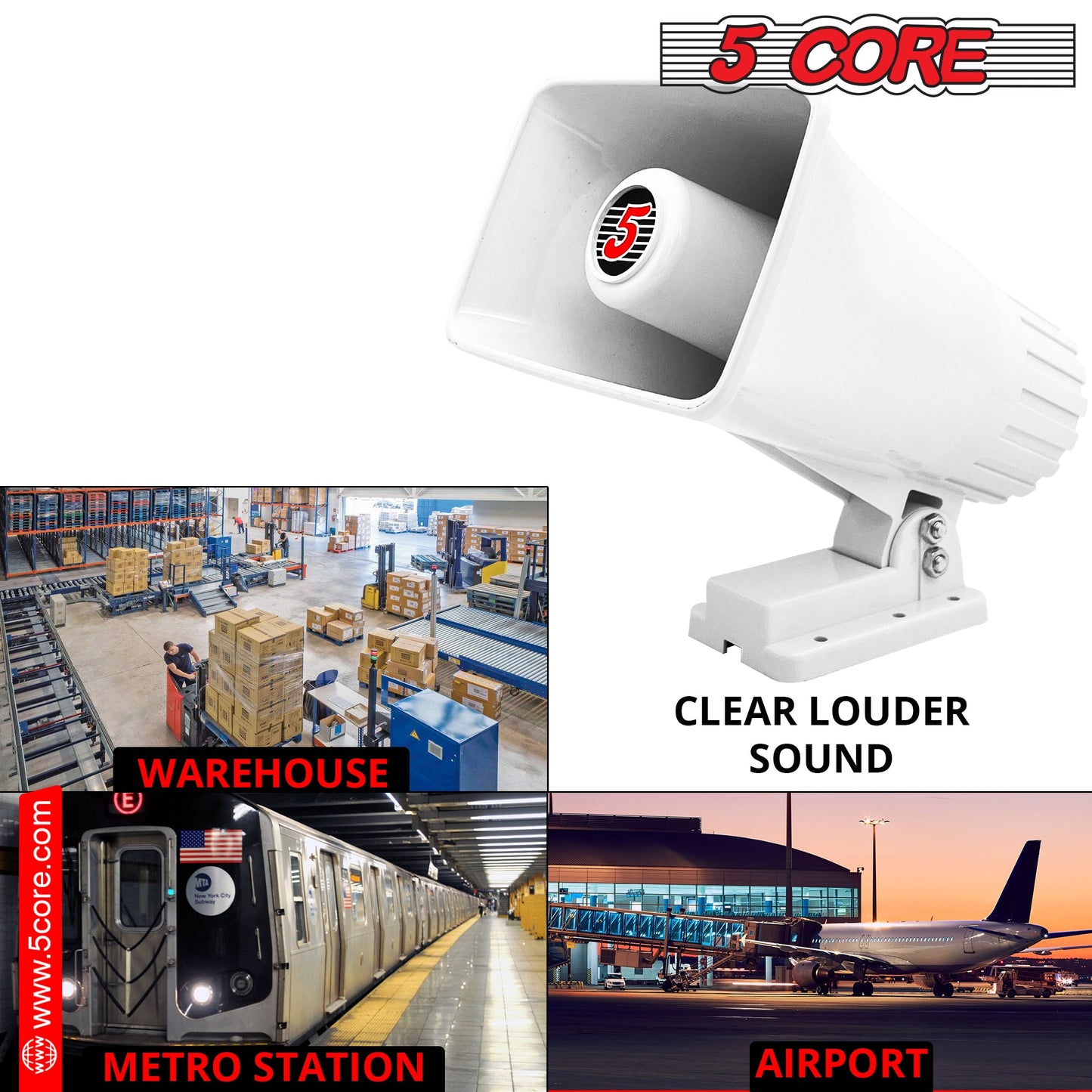 5Core Indoor Outdoor PA Horn Speaker 6 x 4 Inch Loud PA System 8Ohm