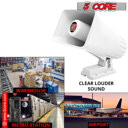 5Core Indoor Outdoor PA Horn Speaker 6 x 4 Inch Loud PA System 8Ohm