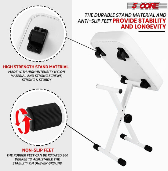 5Core Keyboard Stand Adjustable z Style Piano Riser + Keyboard Piano